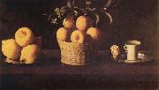 Francisco de Zurbaran Still Life with Lemons,Oranges and Rose Spain oil painting artist